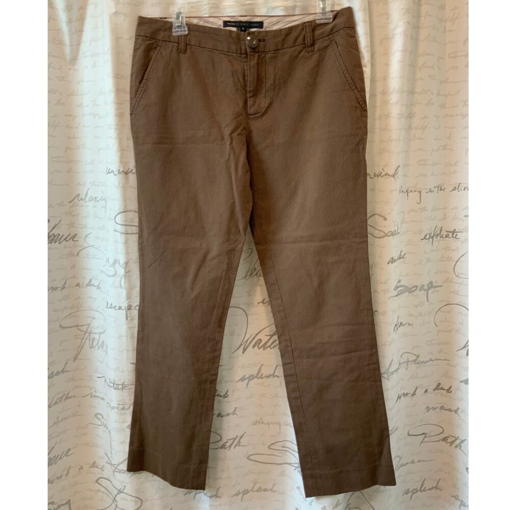 Marc Jacobs Y2K Striped Low Rise Straight Leg Trousers Brown Size 6
